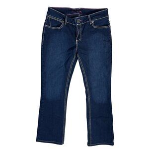 Wrangler Pink Label Jeans Dark Wash 7/8 White Stitch Women's